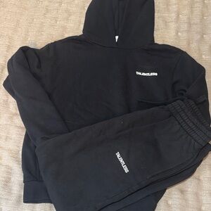 TALENTLESS Black Logo Hoodie and Joggers Set